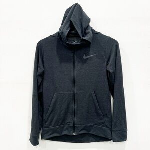Nike Kids Dri-Fit Full Zip Hooded Sweater Grey Black Large